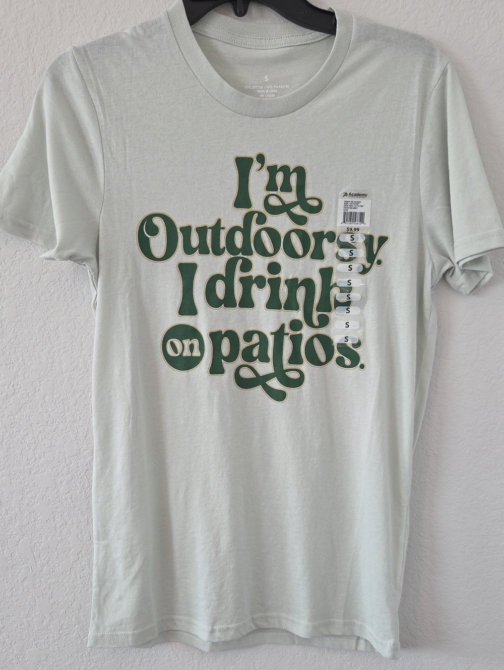 Unisex Outdoor Graphic Tee - Mint Green I'm Outdoorsy I Drink On Patios Shirt